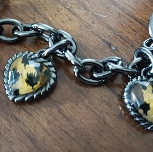 Bracelet Watch, Animal Print Hearts, 7-8 inch wrist (needs new battery)